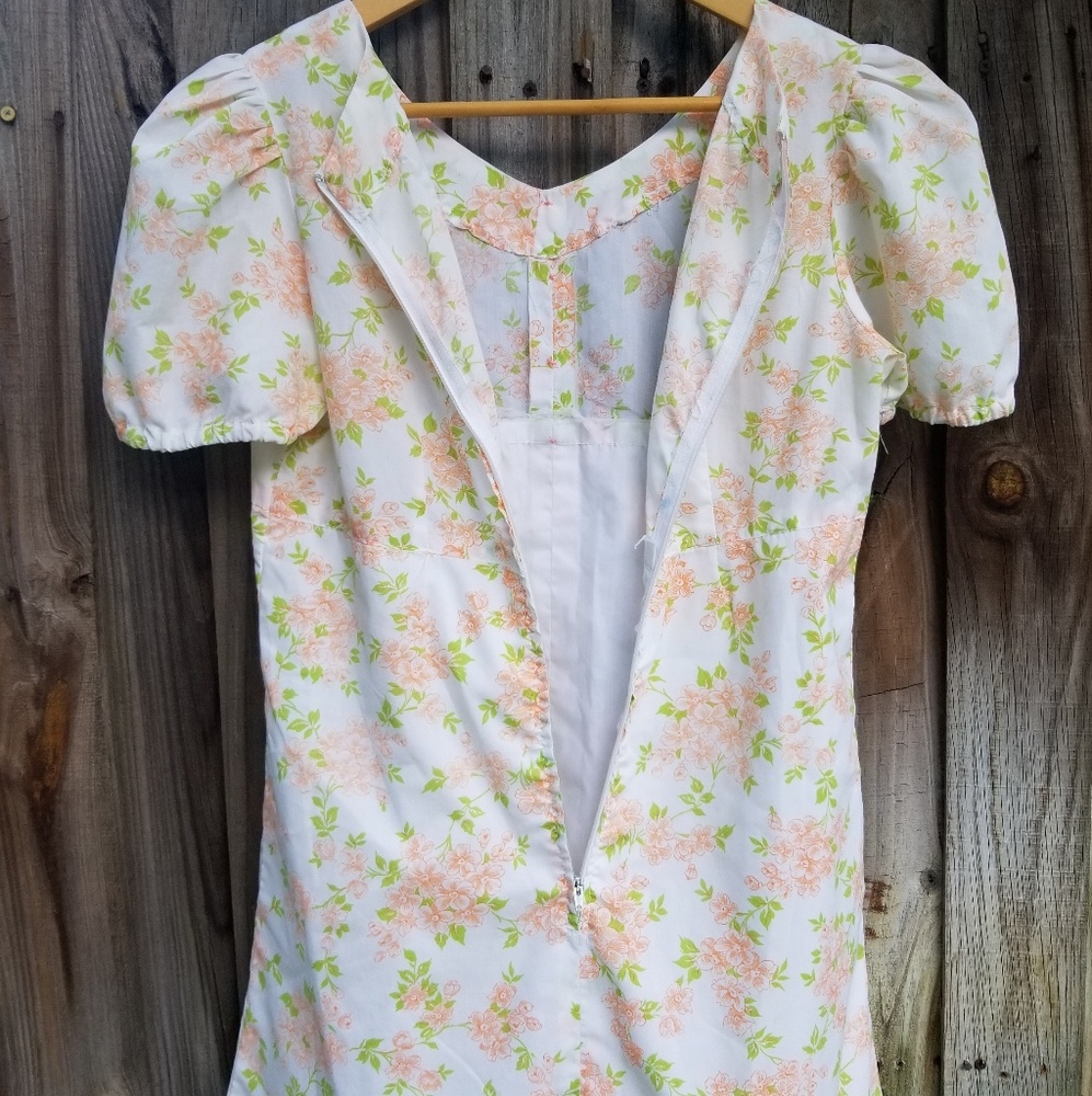Handmade Vntg A-Line Dress W/ Empire Waist Sz S - Picture 6 of 8